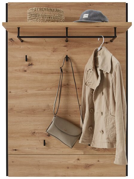 ŠATNÍ PANEL, černá, dub artisan, 88/126/32 cm Voleo - Šatní panely