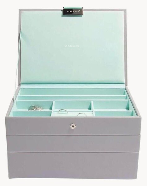 Sada šperkovnice Classic Dove Grey & Mint, 3 díly