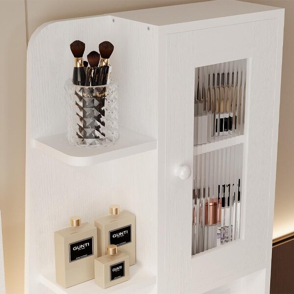 Kosmetický Stolek Pro Líčení A Visážistiku S Led Zrcadlem Ve Stylu Glamour, Moderní