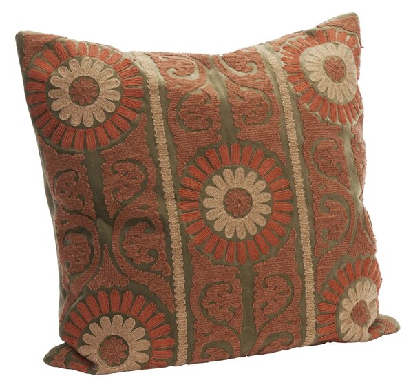 Povlak na polštář s výšivkou Velvet Suzani Dusty Rose 50 × 50 cm