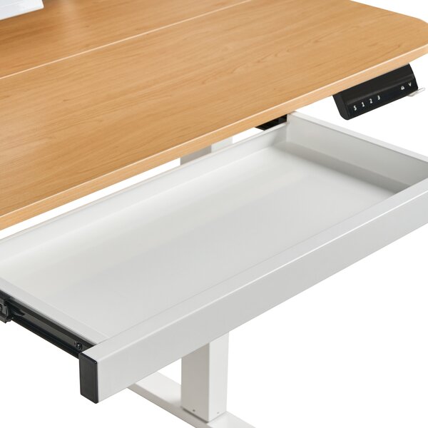 Elektricky výškově nastavitelný pracovní stůl WILBANKS Světle hnědá/Bílá 120 cm 60 cm s USB portem