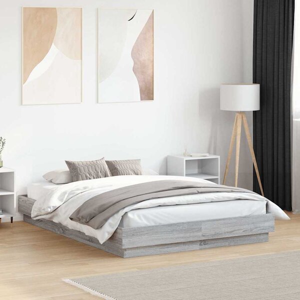 Rám postele šedý sonoma 120 x 190 cm kompozitní dřevo 3209889