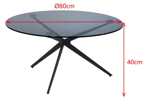 KONFERENČNÍ STOLEK, šedá, černá, kov, sklo, 80/80/40 cm Dieter Knoll - Konferenční stolky