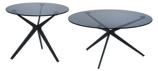 KONFERENČNÍ STOLEK, šedá, černá, kov, sklo, 80/80/40 cm Dieter Knoll - Konferenční stolky