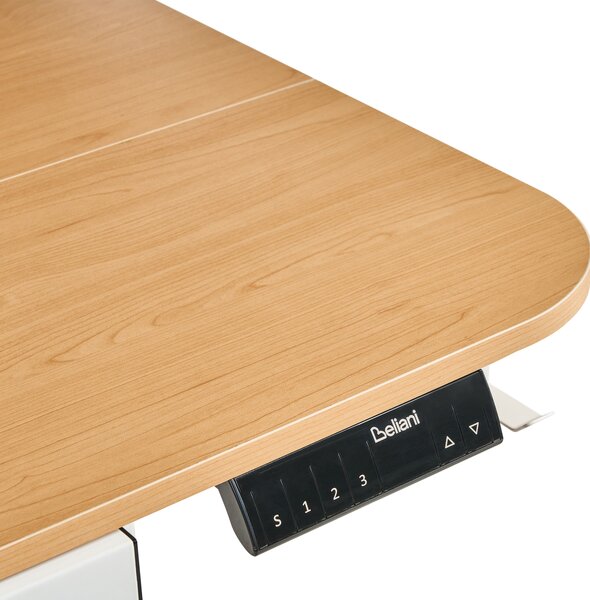 Elektricky výškově nastavitelný pracovní stůl WILBANKS Světle hnědá/Bílá 120 cm 60 cm s USB portem