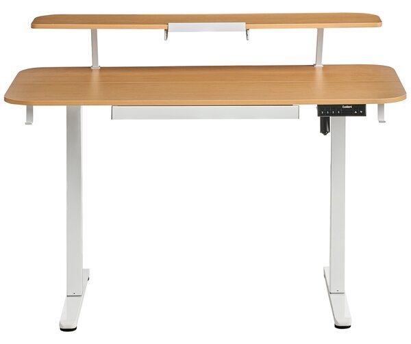 Elektricky výškově nastavitelný pracovní stůl WILBANKS Světle hnědá/Bílá 120 cm 60 cm s USB portem