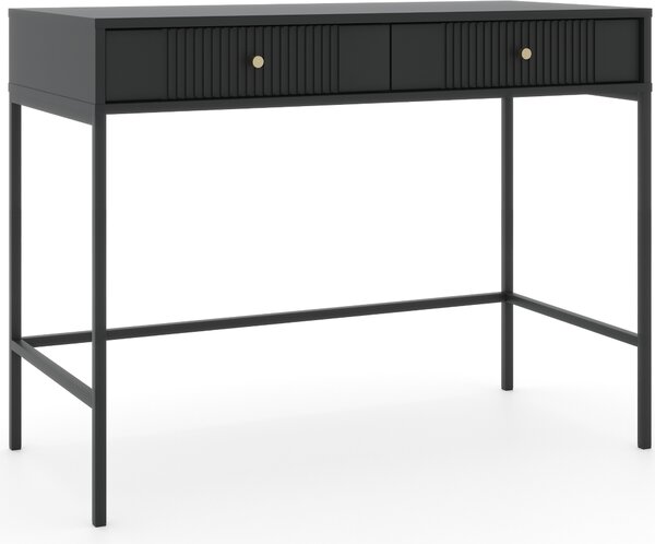 Kosmetický stolek: dvě zásuvky, černá barva, černé nohy, výška 79 cm