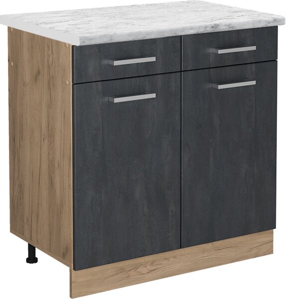Spodní skříňka kuchyňské linky Vicco R-Line Černý beton 80 cm PD Mramor, Model 47526