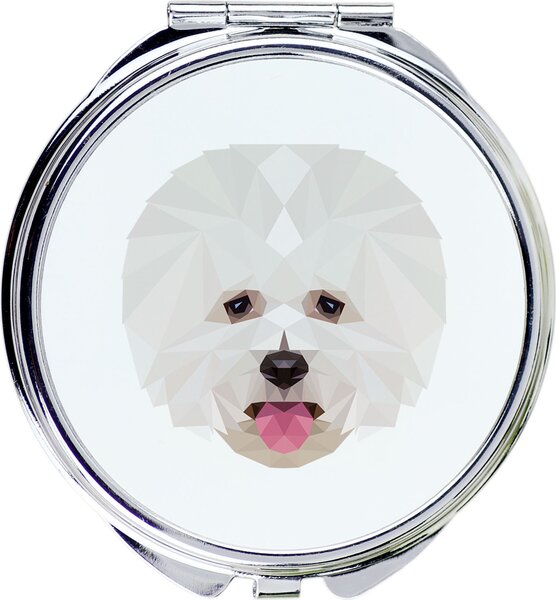 Bichon Frise, Gelocktý bichon, Tenerifečan – Zrcadlo s fotografií a geometrickým vzorem od značky Art-Dog