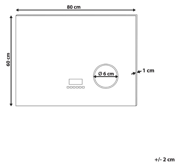LED koupelnové zrcadlo MONTARON 80 cm 60 cm Stříbrná