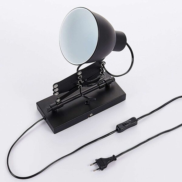 Průmyslová nástěnná lampa černá harmonika - Merle