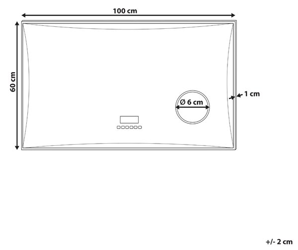 LED koupelnové zrcadlo ONLAY 100 cm 60 cm Stříbrná
