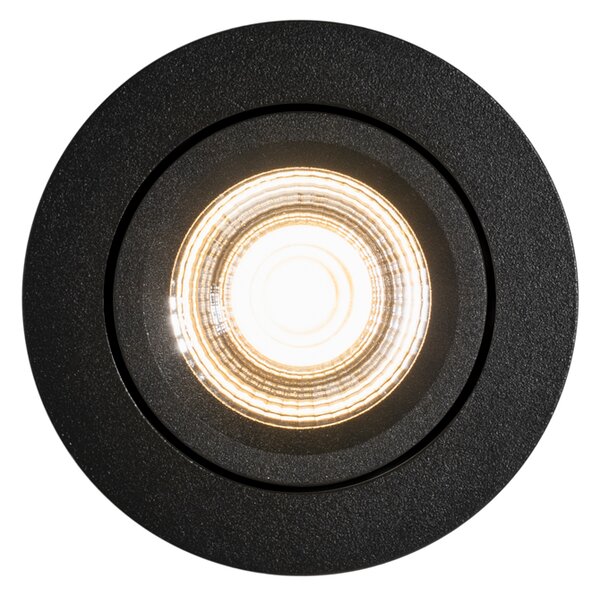 Sada 6 zapuštěných bodových svítidel černá naklápěcí 8,2 cm vč. LED stmívatelné do teplé IP54 Ultra Slim - Pupil