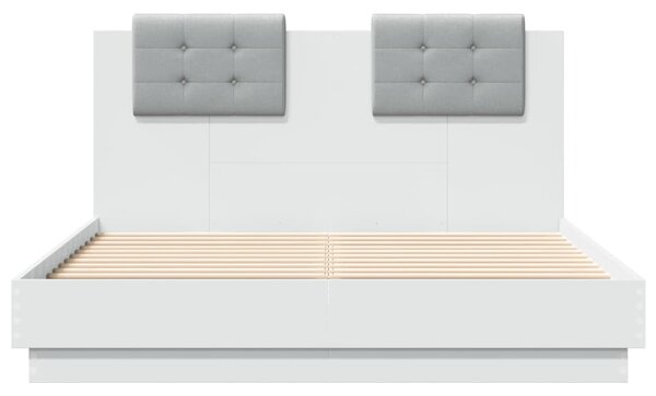 Rám postele s čelem bílý 120 x 190 cm kompozitní dřevo 3209961