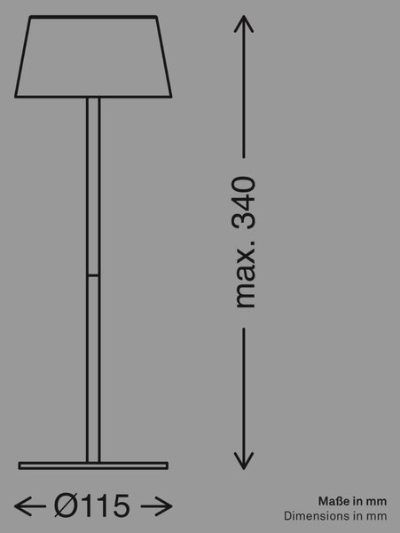 BRILONER Awia stolní lampička - 2W, 160lm, nabíjecí, LED, stmívatelné, dotykový vypínač, CCT, béžová 7572011