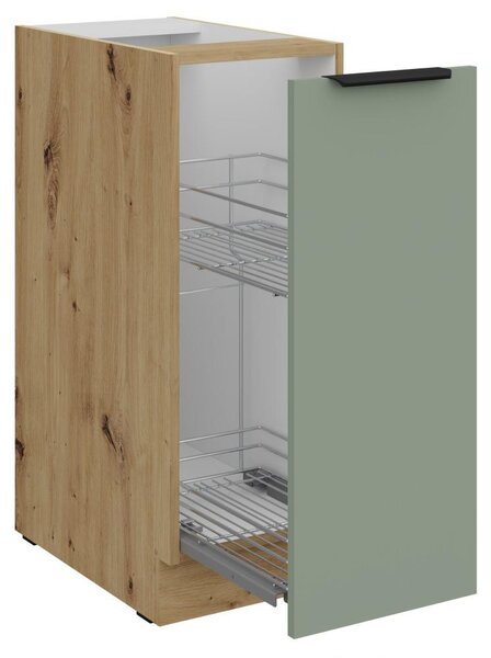 Kondela Dolní kuchyňská skříňka s výsuvným košem Arsany 30 D Cargo BB - aquamarine / dub artisan