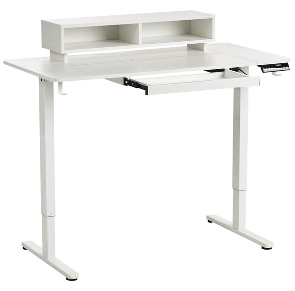 Elektricky výškově nastavitelný pracovní stůl LUCAMA Bílá 120 cm 60 cm s USB portem