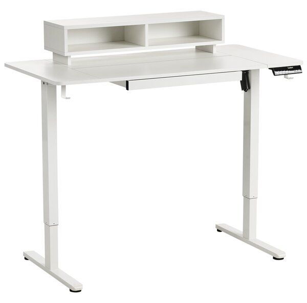 Elektricky výškově nastavitelný pracovní stůl LUCAMA Bílá 120 cm 60 cm s USB portem