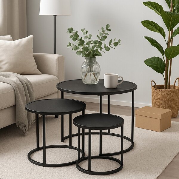 Stolek Home Styling Collection 55,5 x 44,5 x 31,8 cm černý