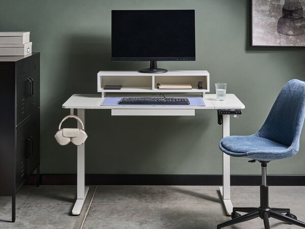 Elektricky výškově nastavitelný pracovní stůl LUCAMA Bílá 120 cm 60 cm s USB portem
