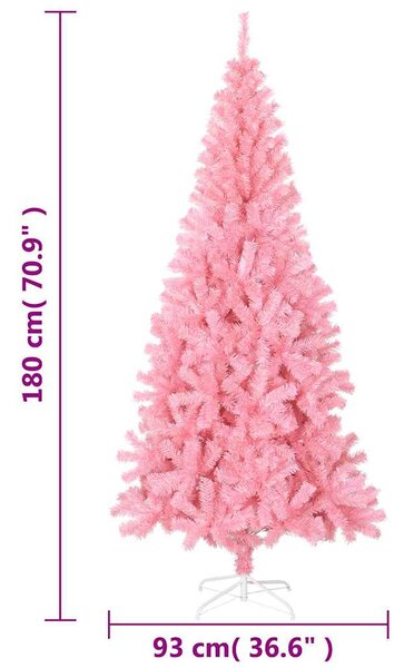 Umělý vánoční stromek se stojanem růžový 180 cm PVC 320998