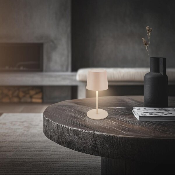 BRILONER Bota stolní lampa - 1,8W, 120lm, nabíjecí, LED, stmívatelné, dotykový vypínač, teplá bílá, béžová 7708011