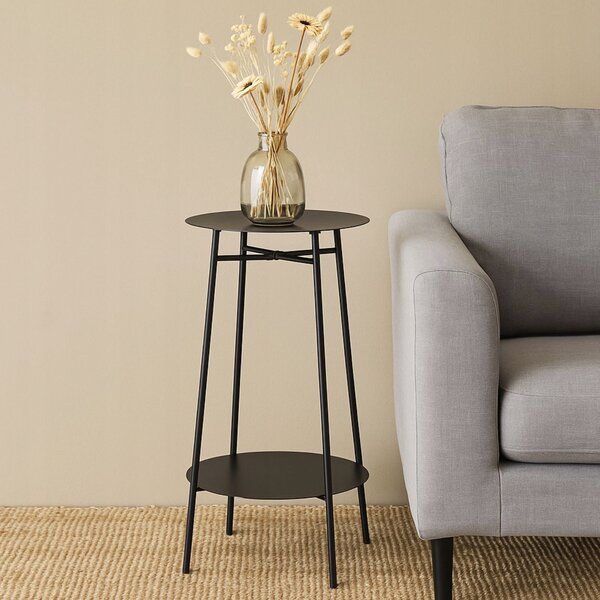 Stolek Home Styling Collection kulatý 35 x 35 x 60 cm černý