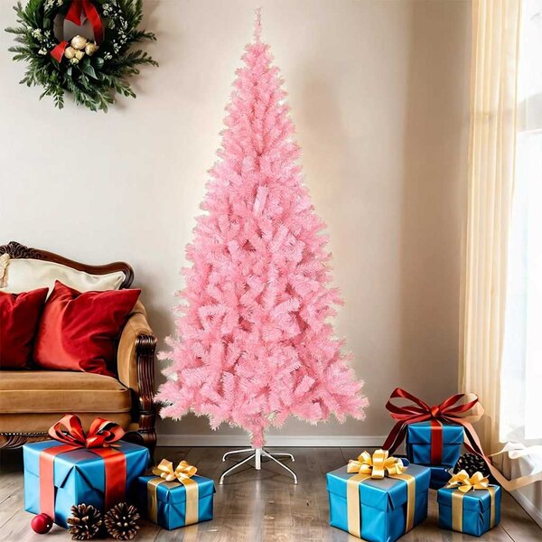 Umělý vánoční stromek se stojanem růžový 180 cm PVC 320998