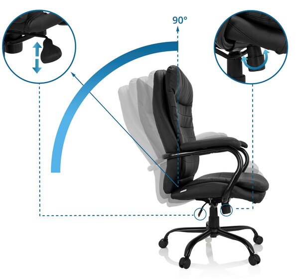 OTOČNÁ ŽIDLE, vzhled kůže, černá MID.YOU - Online Only kancelářské židle, Online Only