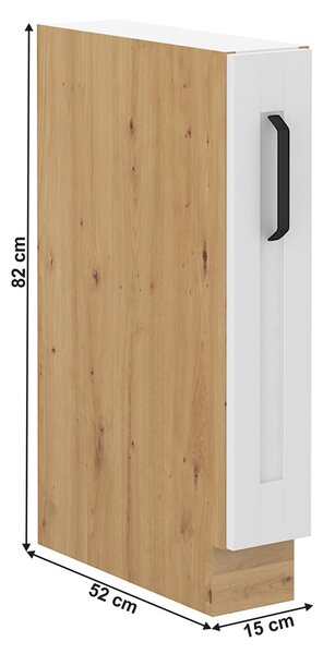 Kondela Dolní kuchyňská skříňka s výsuvným košem Lula D15 Cargo - bílá / dub artisan