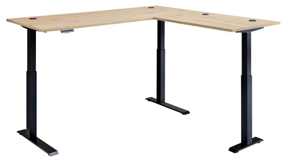 ROHOVÝ PSACÍ STŮL, černá, dub artisan, 185/177/72 cm P & B - Online Only psací stoly, Online Only
