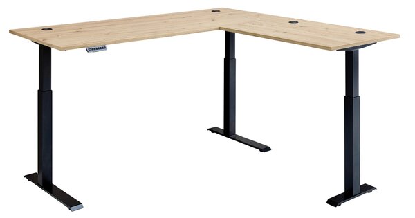 ROHOVÝ PSACÍ STŮL, černá, dub artisan, 185/177/72 cm P & B - Online Only psací stoly, Online Only