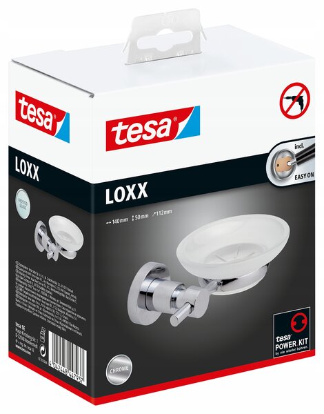 Tesa Loxx nástěnná Mýdlenka stříbrná kovová