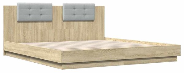 Rám postele s čelem a LED osvětlením dub sonoma 180x200 cm 3209991
