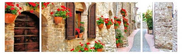 Obraz - Malebná Italská ulička (170x50 cm)