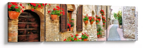 Obraz - Malebná Italská ulička (170x50 cm)