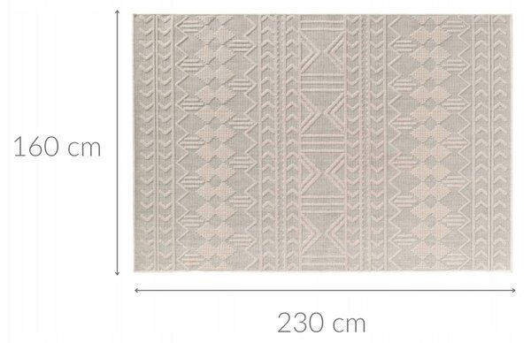 BÉŽOVÝ DEKORATIVNÍ KOBEREC DO OBÝVACÍHO POKOJE NEBO LOŽNICE SE VZOREM 160x230 cm