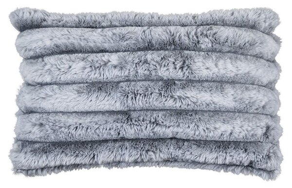Šedý plyšový měkoučký žebrovaný polštář Soft Rabbi - 30*15*50cm - Mars & More