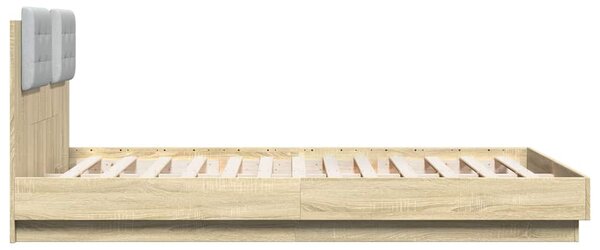 Rám postele s čelem a LED osvětlením dub sonoma 120 x 200 cm 3210019