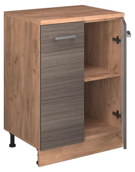 Kuchyňská skříňka pod šikmou střechu Vicco R-Line Ušlechtilá šedá 60 cm bez šikminy se 2 dveřmi, Model 61759