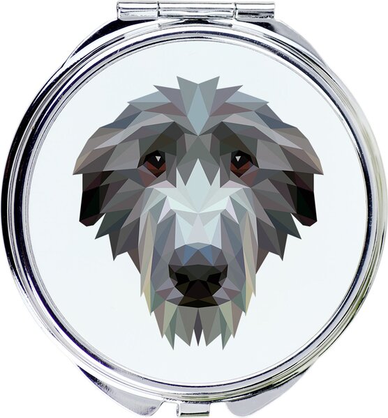 Deerhound, skotský jelení pes – zrcadlo značky Art-Dog s fotografií a geometrickým vzorem