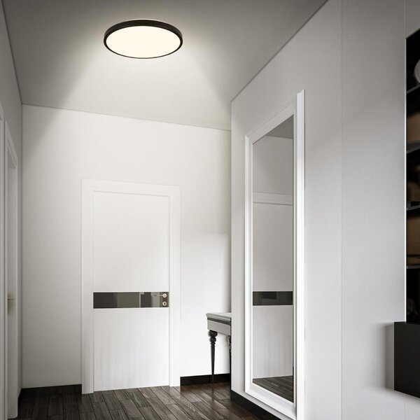 BRILONER Chet LED stropní svítidlo IP54, 3m dosah čidla, pohybové čidlo, černá 3829015