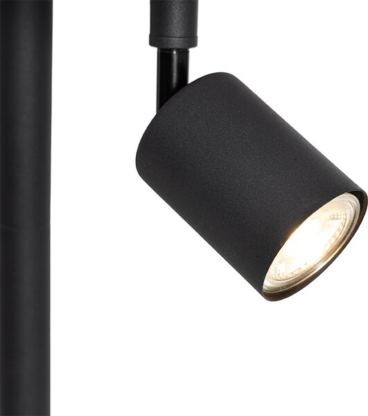 Stojací lampa černá s bílým vnitřkem a lampičkou na čtení - Jelena