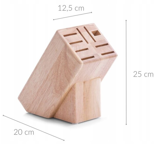 Zeller 24551 Blok na nože, kaučukové dřevo, cca