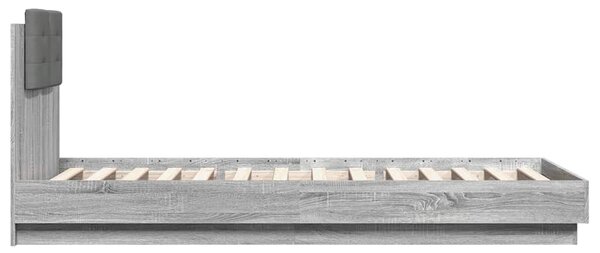 Rám postele s čelem a LED osvětlením šedý sonoma 90 x 200 cm 3210036