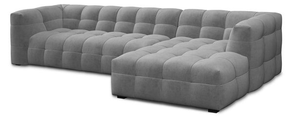 Šedá sametová rohová pohovka Windsor & Co Sofas Vesta, pravý roh