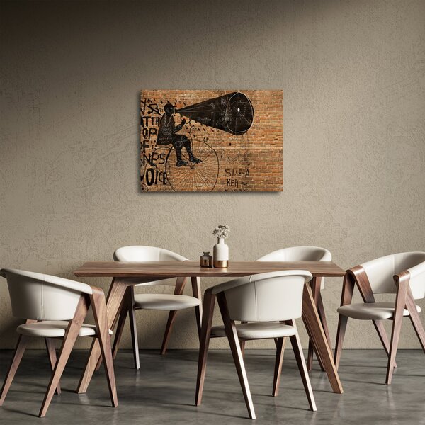 Obraz - Muž na kole v Banksyho stylu (70x50 cm)
