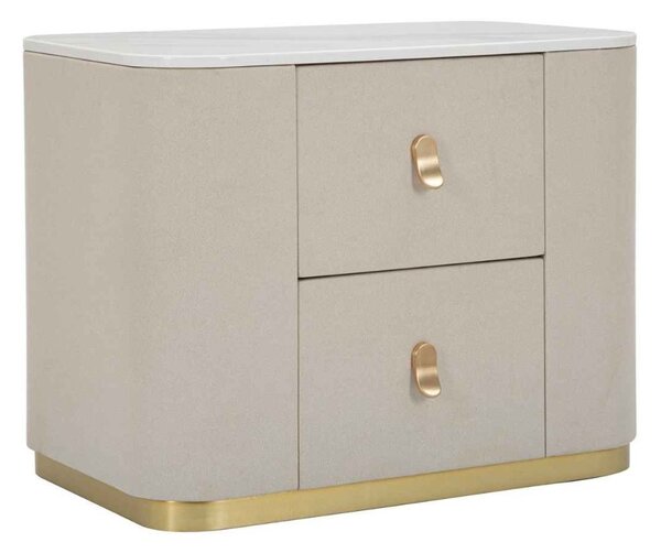Designový noční stolek Ondelette 60 cm krémový
