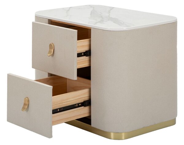 Designový noční stolek Ondelette 60 cm krémový