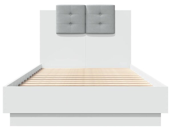 Rám postele s čelem a LED osvětlením bílý 75 x 190 cm 3210066